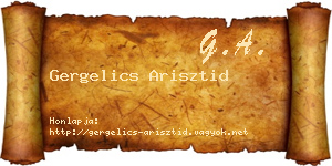 Gergelics Arisztid névjegykártya